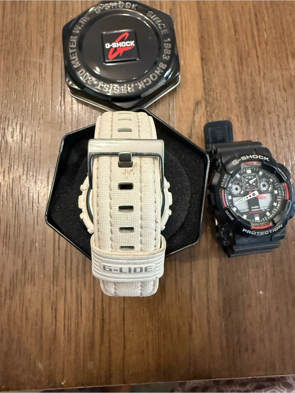 Casio G-SHOCK White Digital Sport Watch with Black Dial Accents